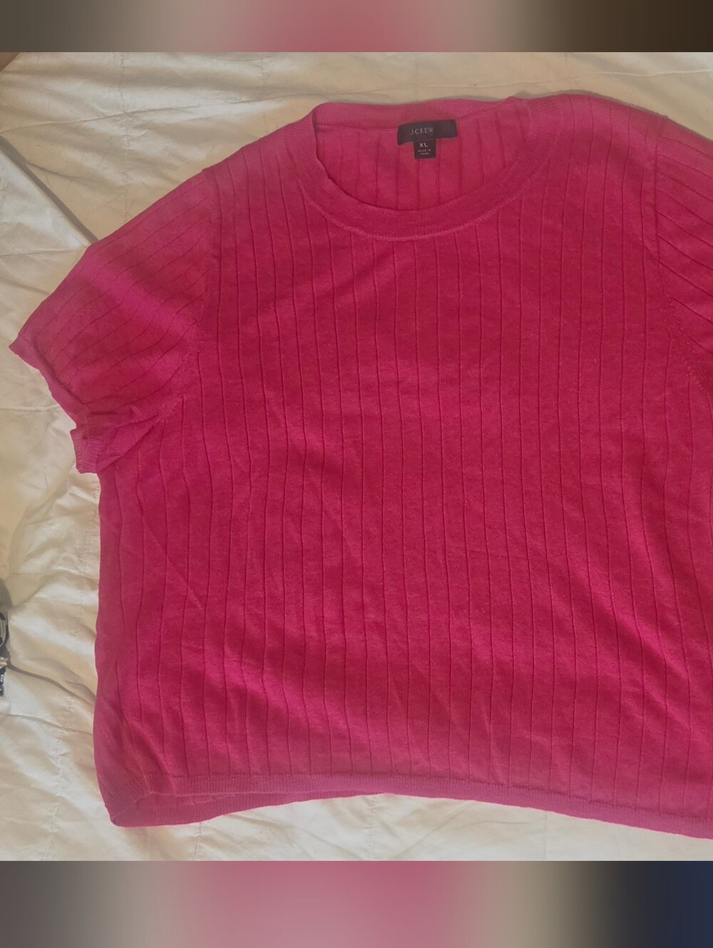 Barbie Hot Pink Short Sleeve Cashmere Silk Knit Top